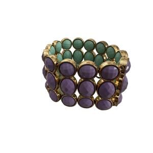 Reversible Purple and Teal Stretch Bracelet